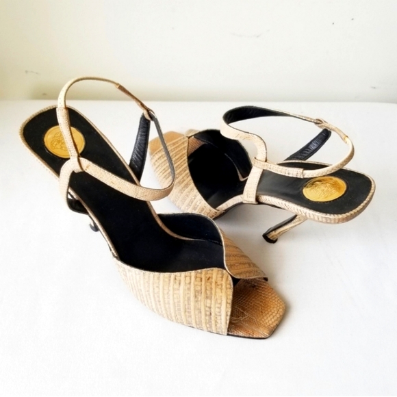 Versace Shoes - Versace Vero Cuoio Medi Reptile Strap Sandal
